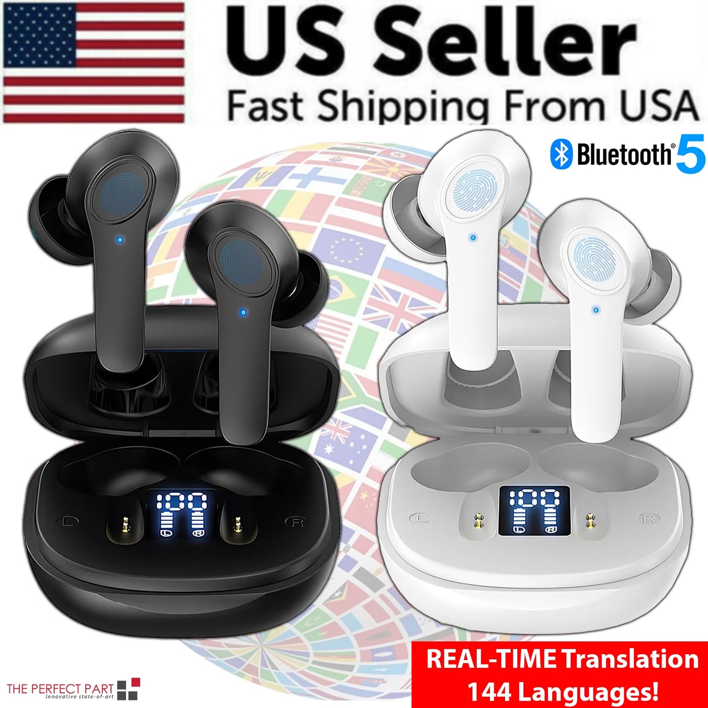 Translator Earbuds 144 Languages Real Time Online Offline Translation Earphones